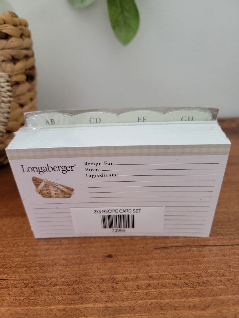 NEW Sealed Longaberger Basket 3x5 Recipe Cards Set With Dividers - Picture 8 of 11